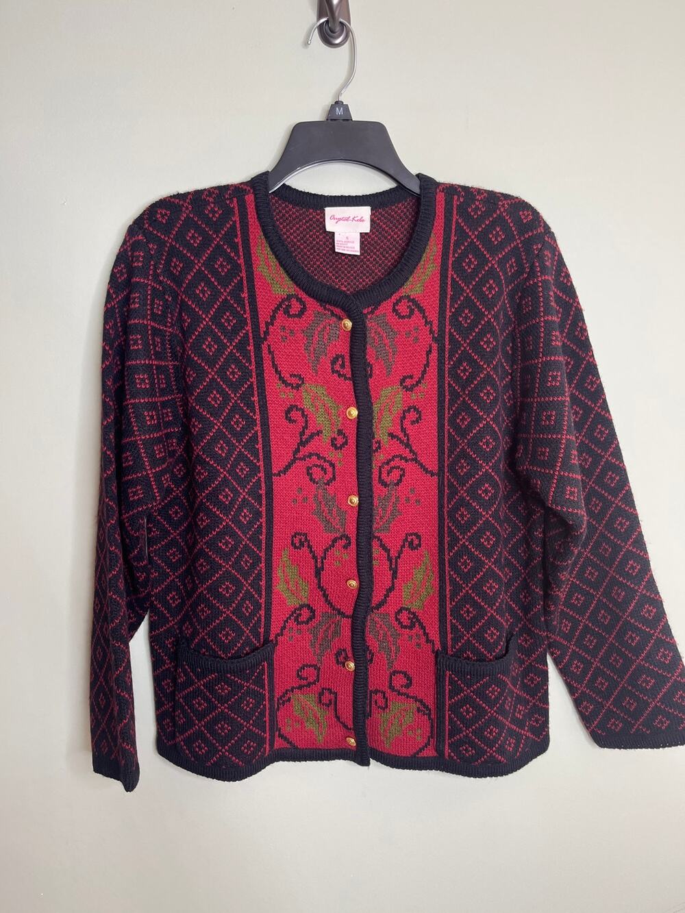 Crystal Kobe Button Up Sweater Small